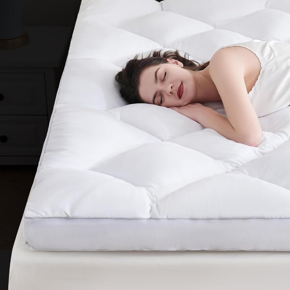 DOWNCOOL 3 Inch Twin Mattress Topper, Ultra Thick Fluffy Supportive Memory Foam